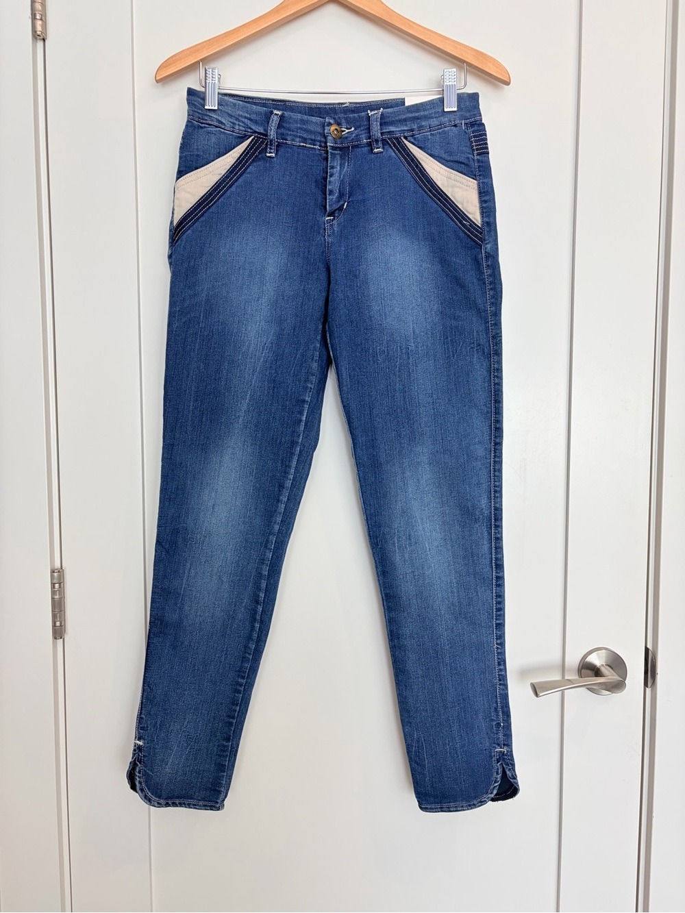 BLANKNYC High Rise Ankle Skinny Jeans Blue Stretch Denim Size 28 NWT